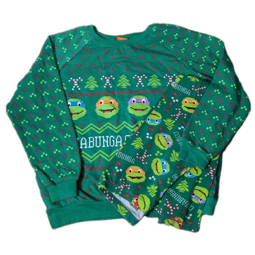 Christmas Teenage Mutant Ninja Turtles Set Jrs Lg 11/13 Cowabunga Legging Shirt